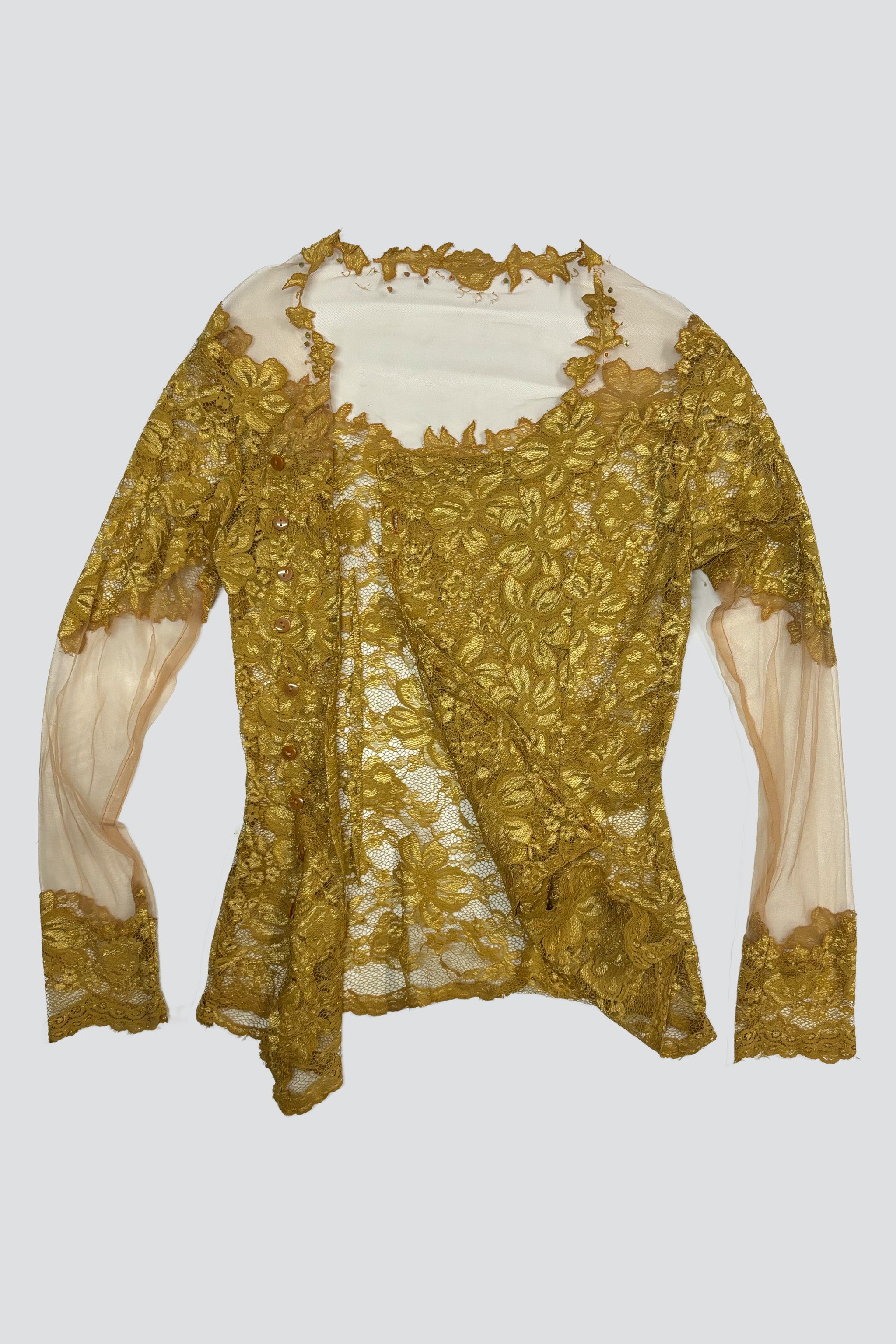 Gold Lace/Mesh Top