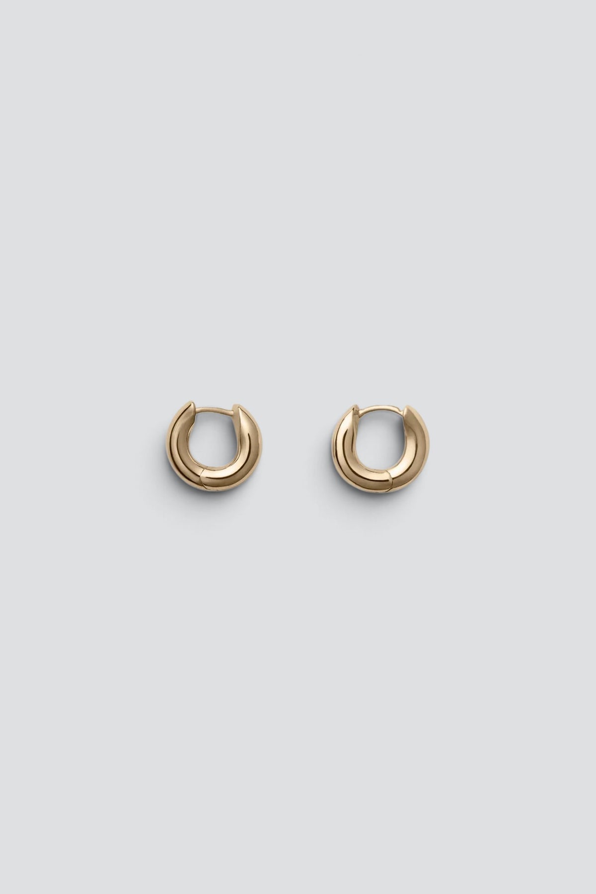 Gold Plated Sterling Silver Small Wide Oblique Hoops