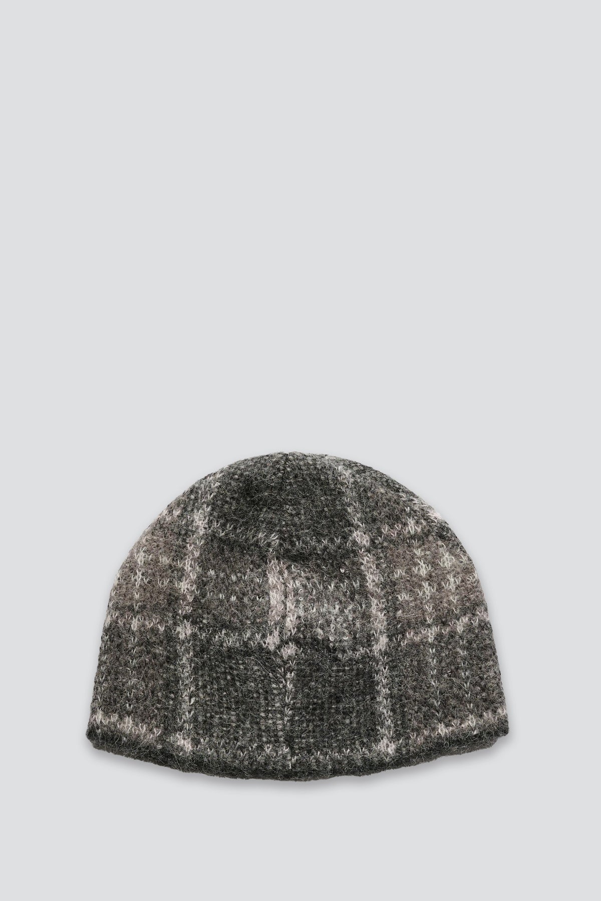 Grand Check Fuzzy Alpaca Beanie