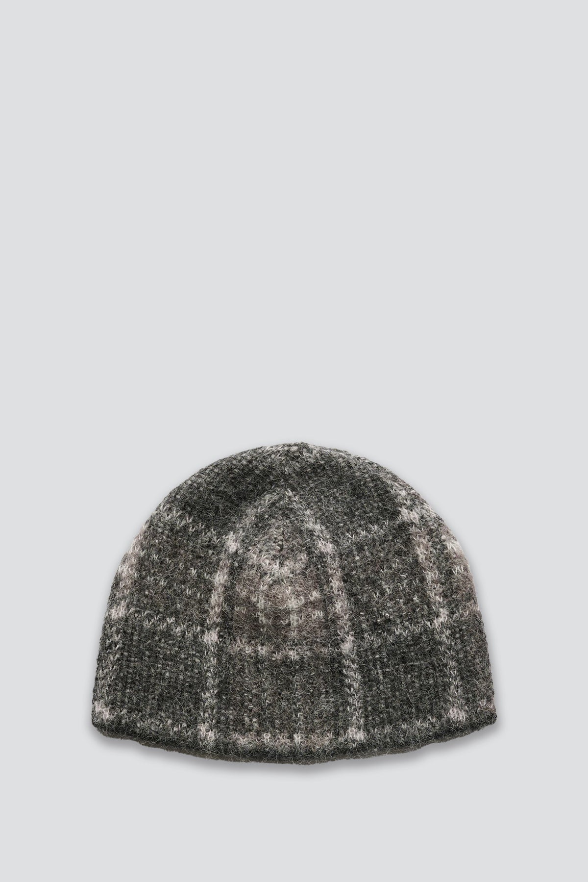 Grand Check Fuzzy Alpaca Beanie