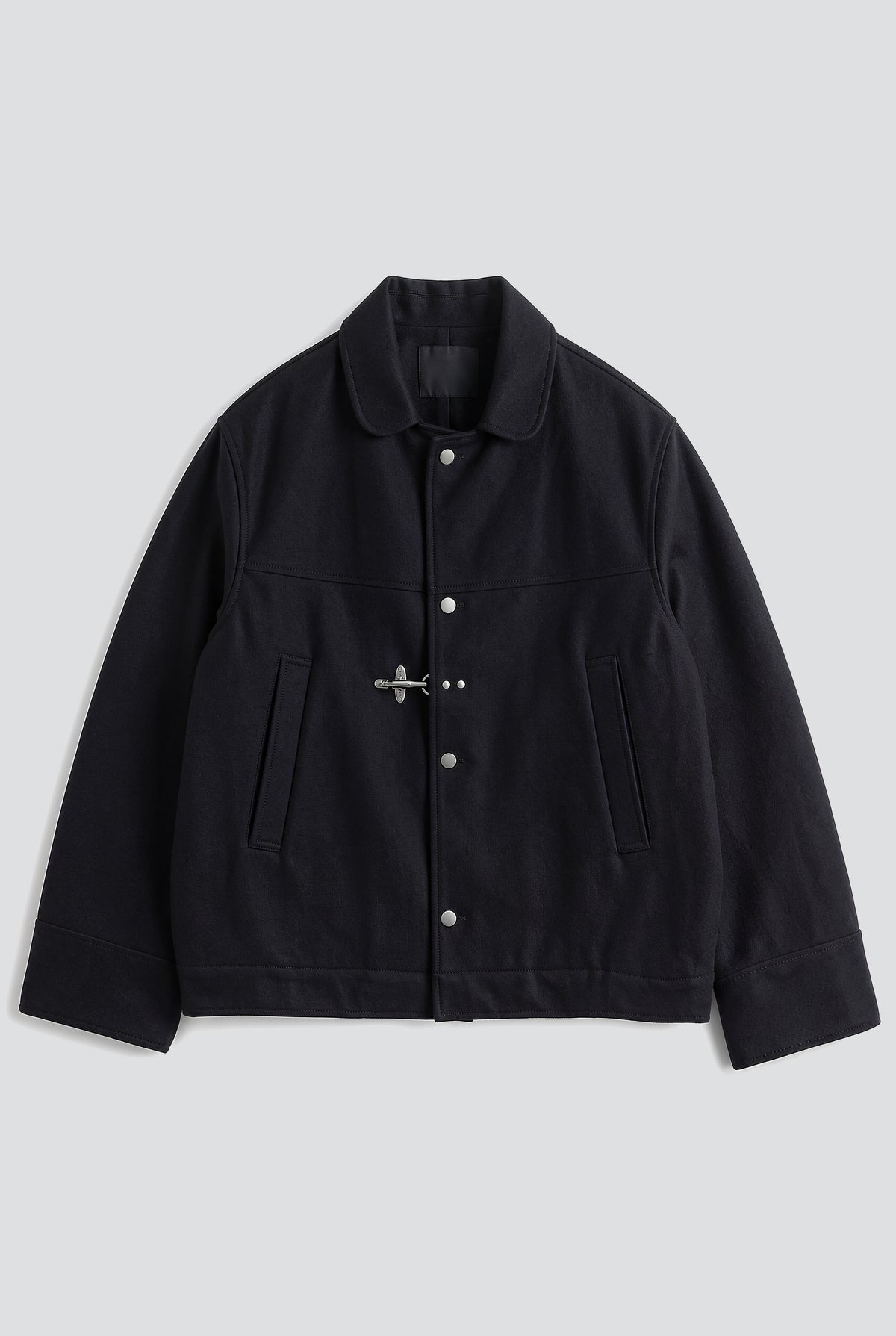 Black Wool Fireman Box Jacket