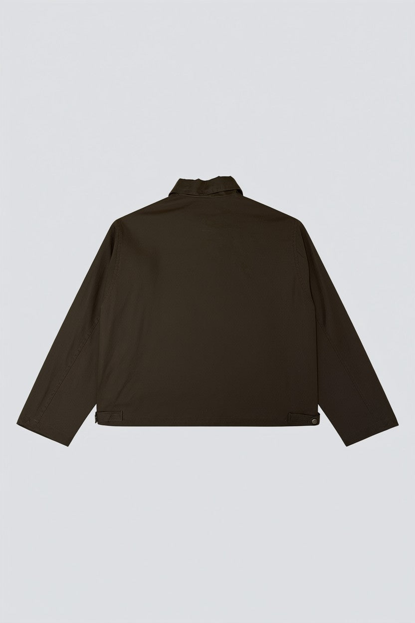 Brown Wax Pocket Zip Jacket