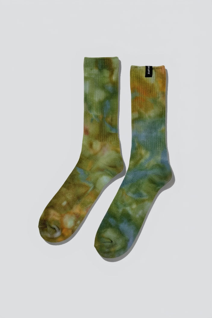 Bamboo Green/Orange Tie Dye Sock