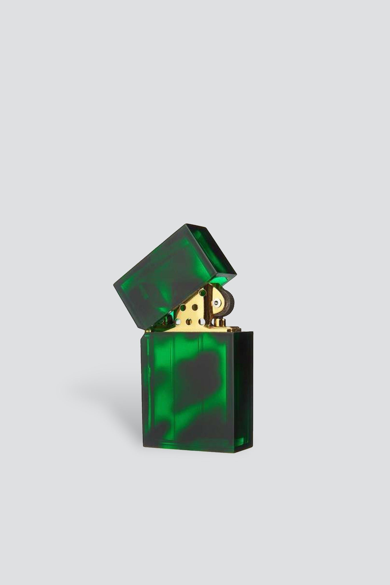 Marble Green Tortoise Hard-Edge Petrol Lighter - Tsubota Pearl