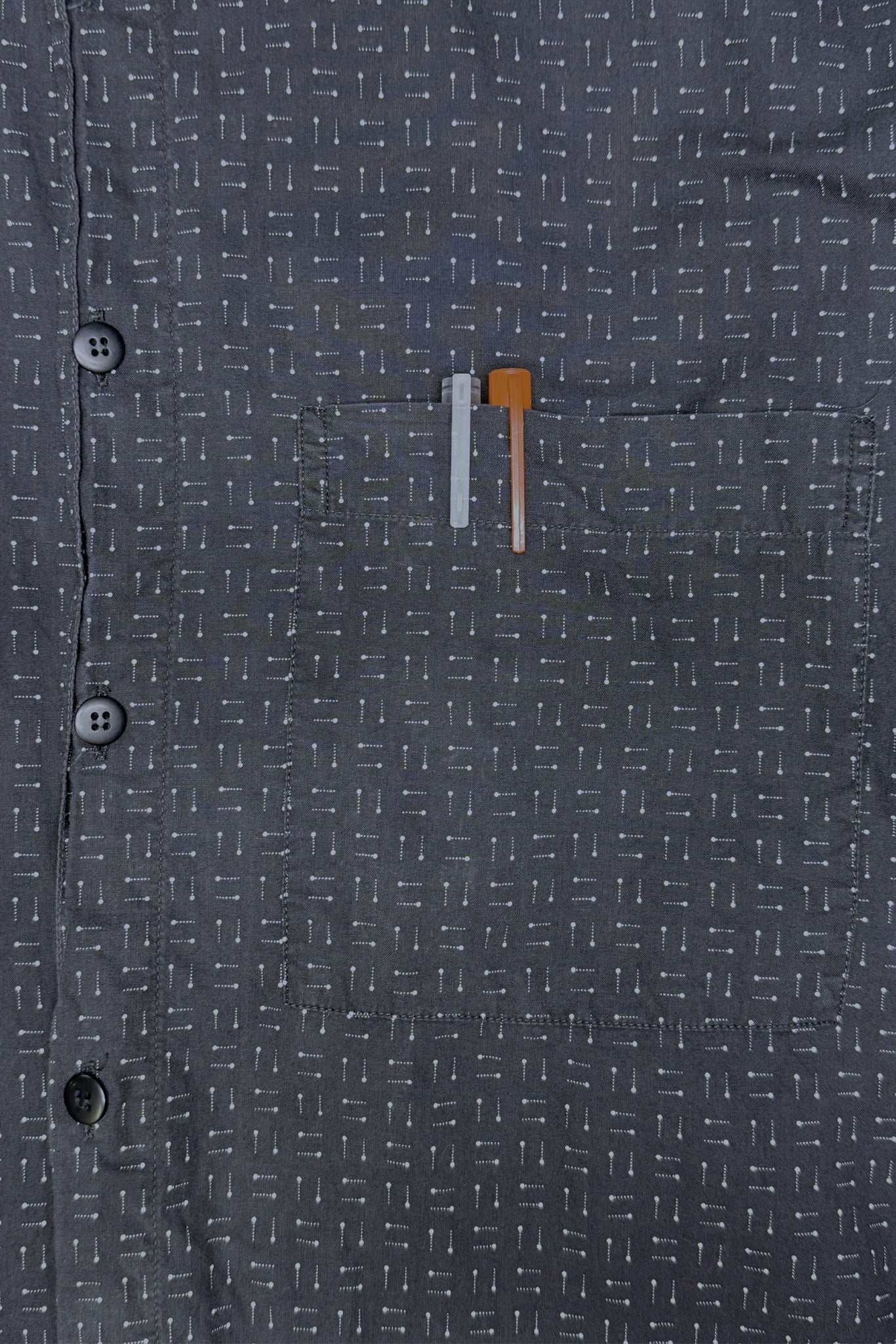 Grey Line Dot Button Up