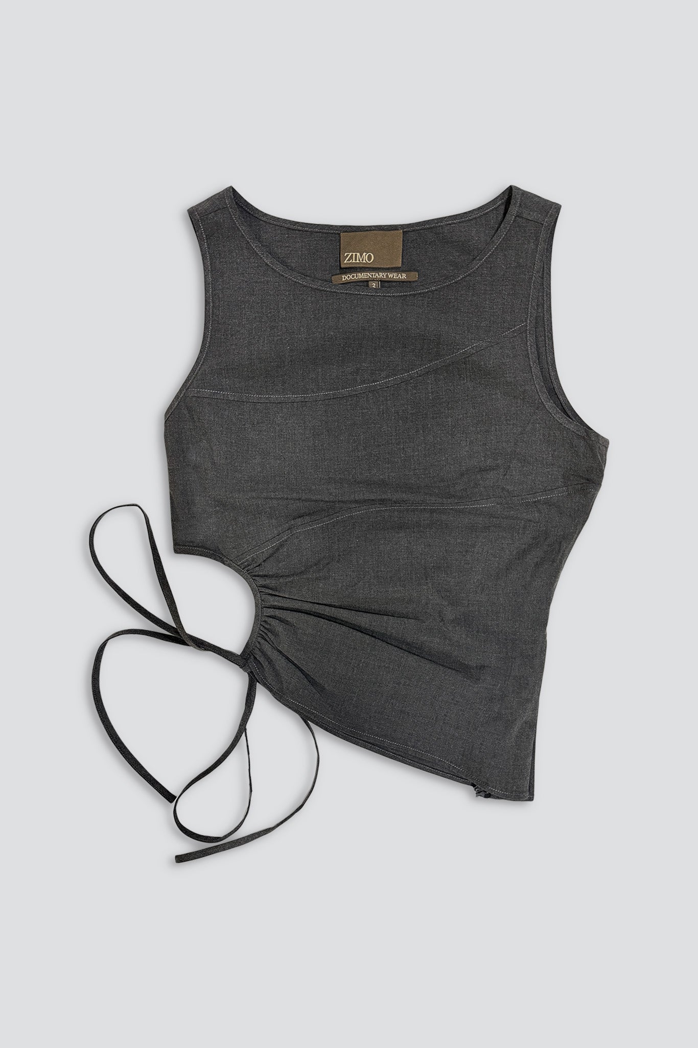 Grey Double Faced TR Circled Top