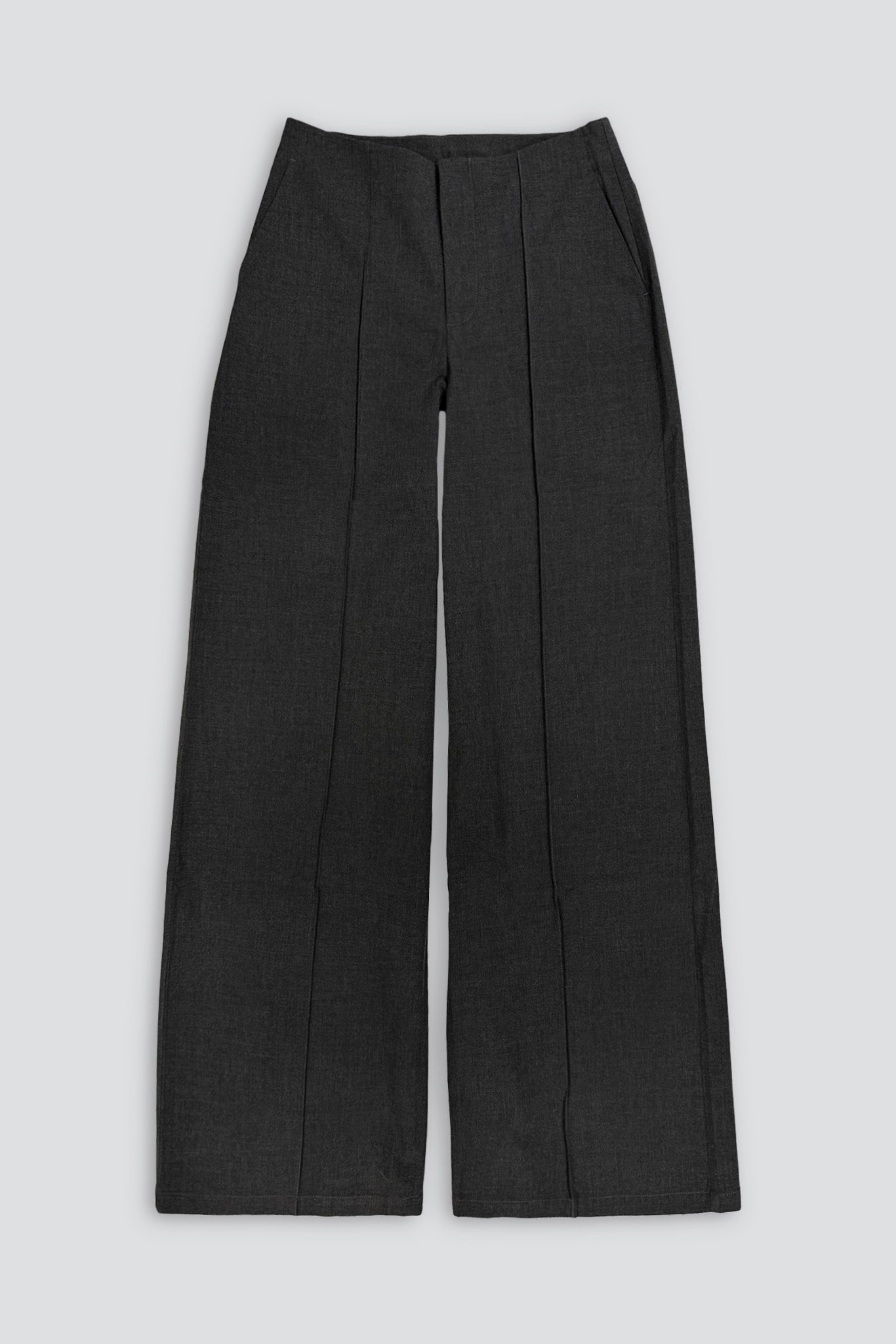Grey Double TR Wide-Leg Pants