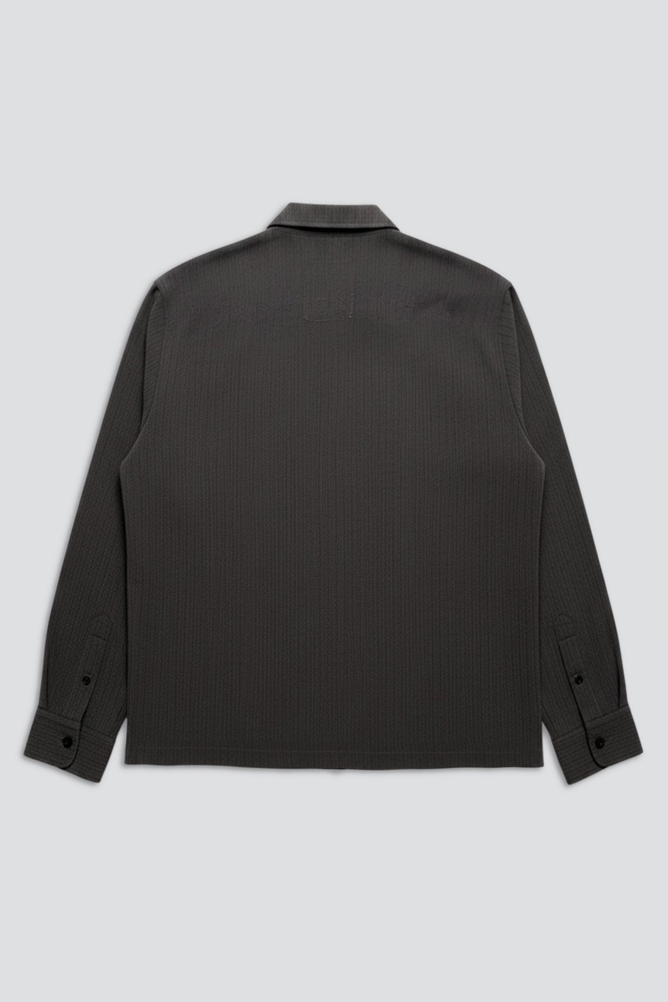Grey Long Sleeve Zip Camp Shirt