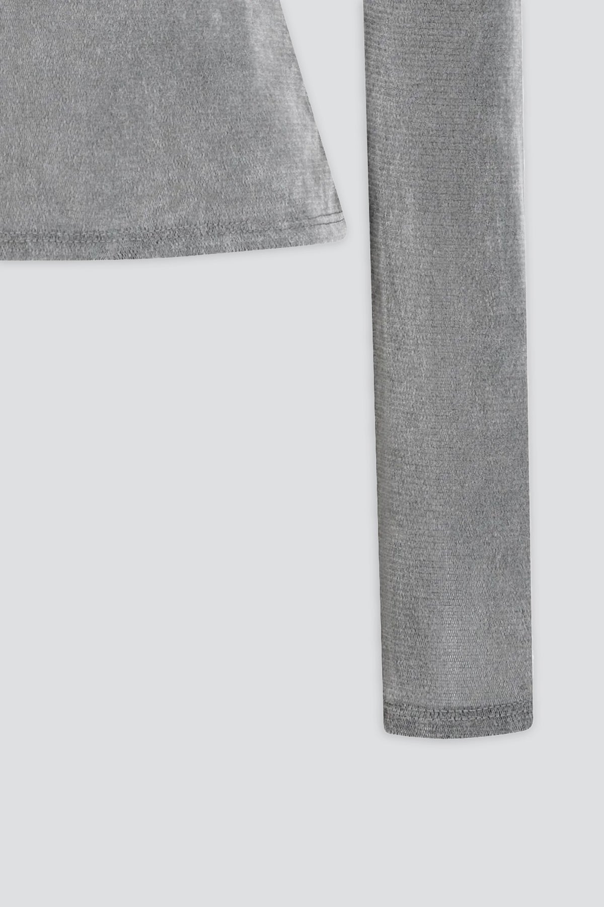 Grey Mock Neck Top