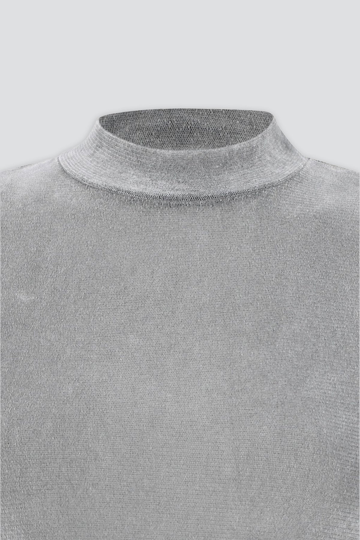 Grey Mock Neck Top