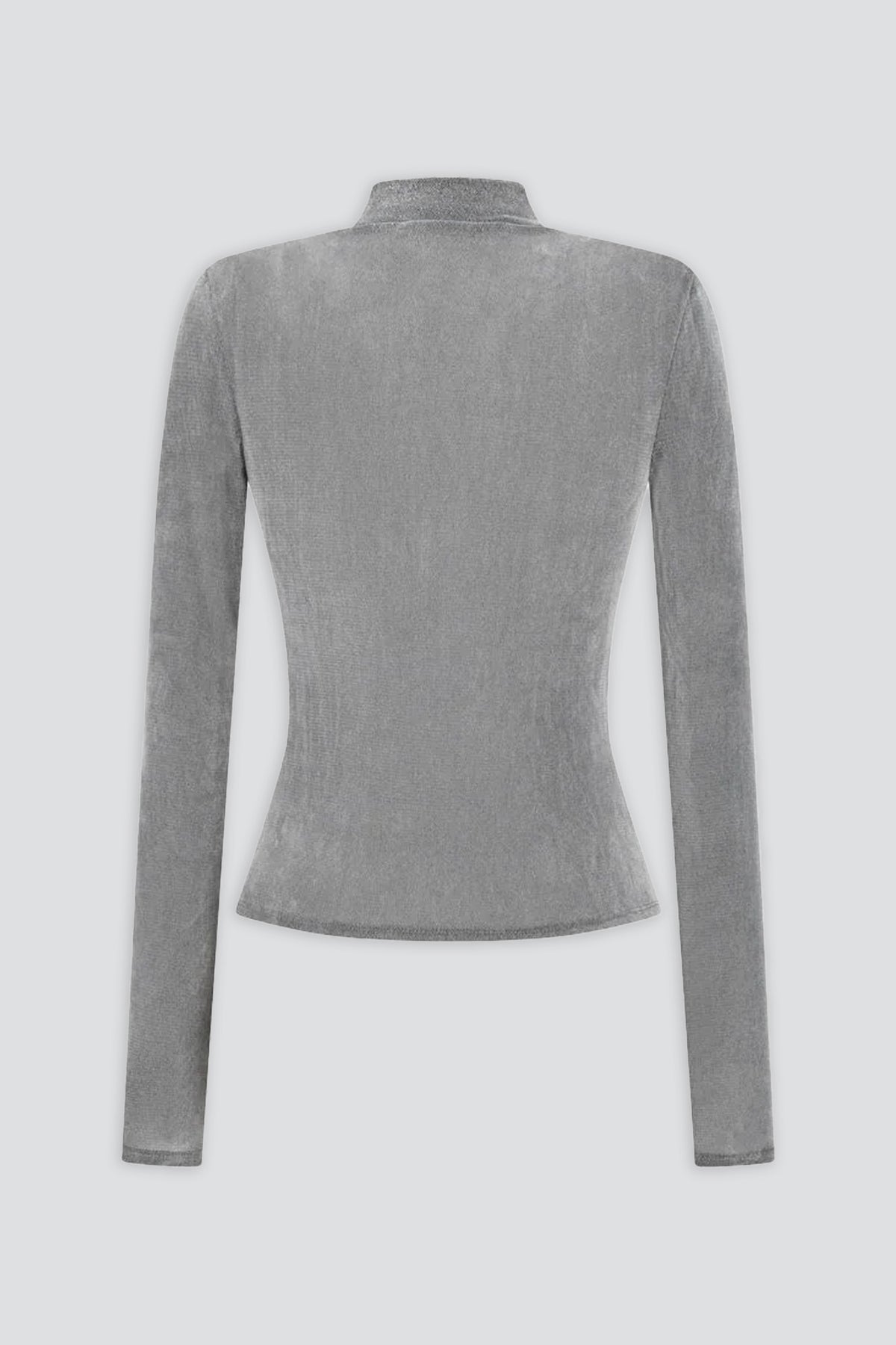 Grey Mock Neck Top