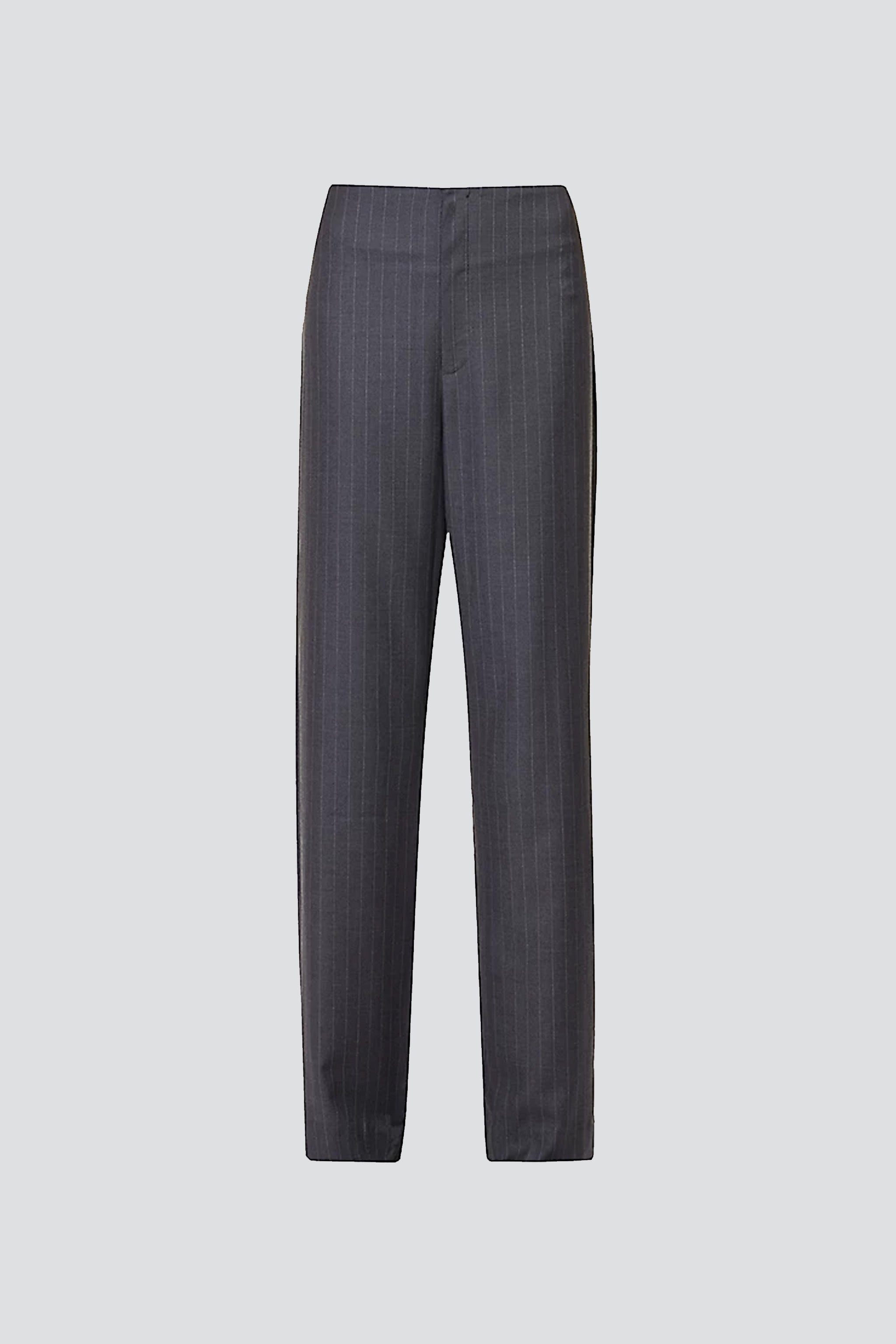 Grey Pinstripe Ally High Waisted Trouser