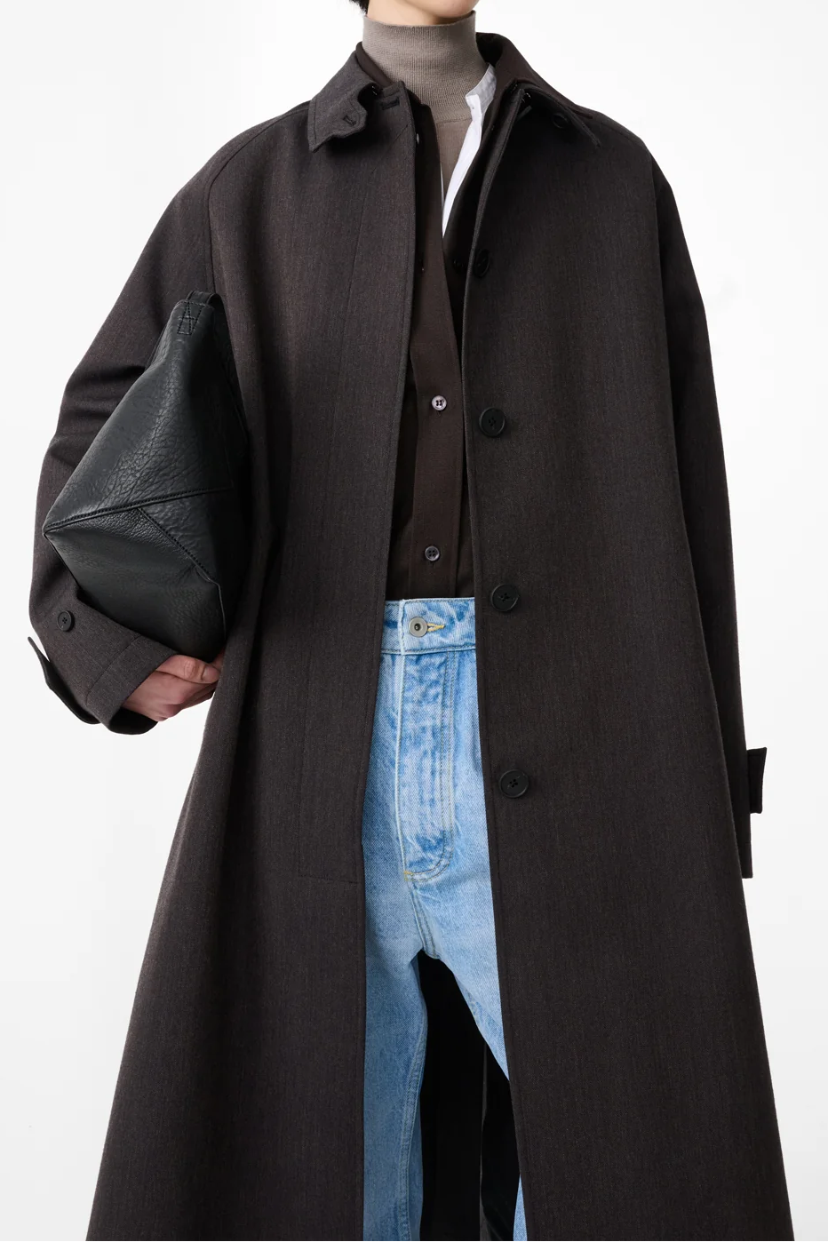 Brown Marl Holin Trench Coat