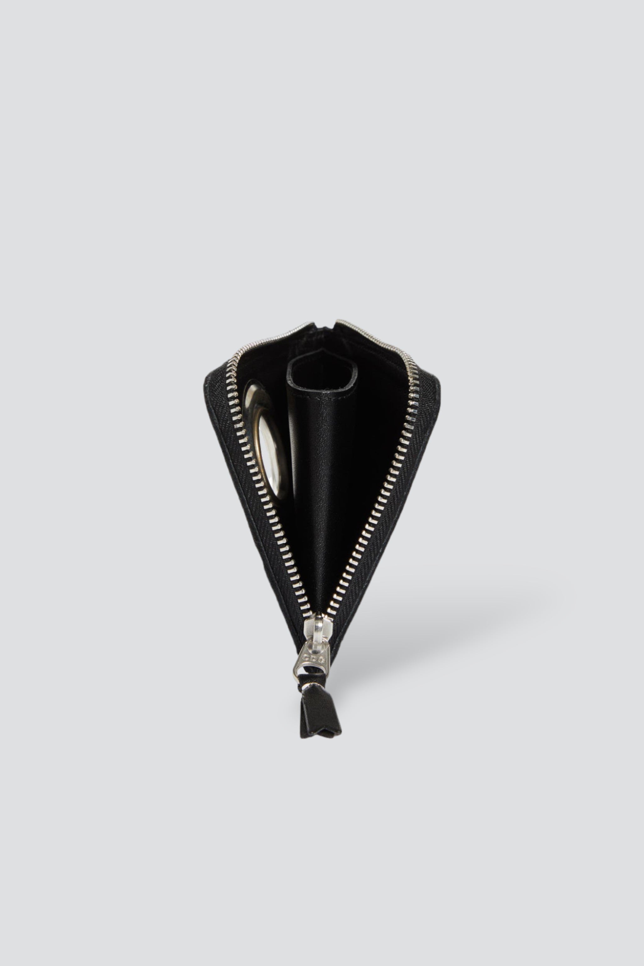 Half Zip Silver Eyelet Wallet - Black - SA3100SE