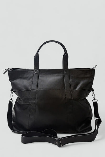 Black Leather Travel Tote - Assembly New York