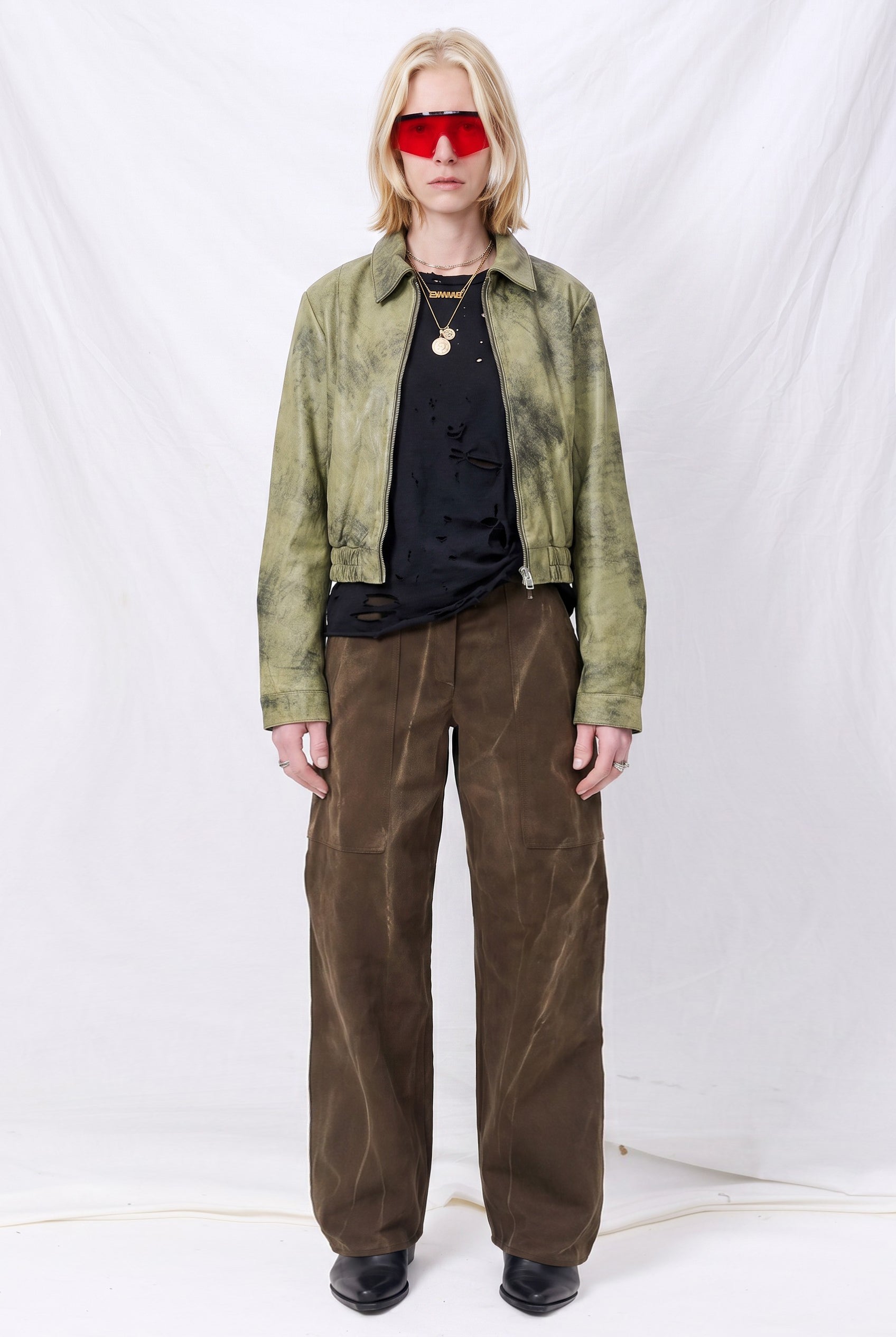 Brown Denim Simple Pant