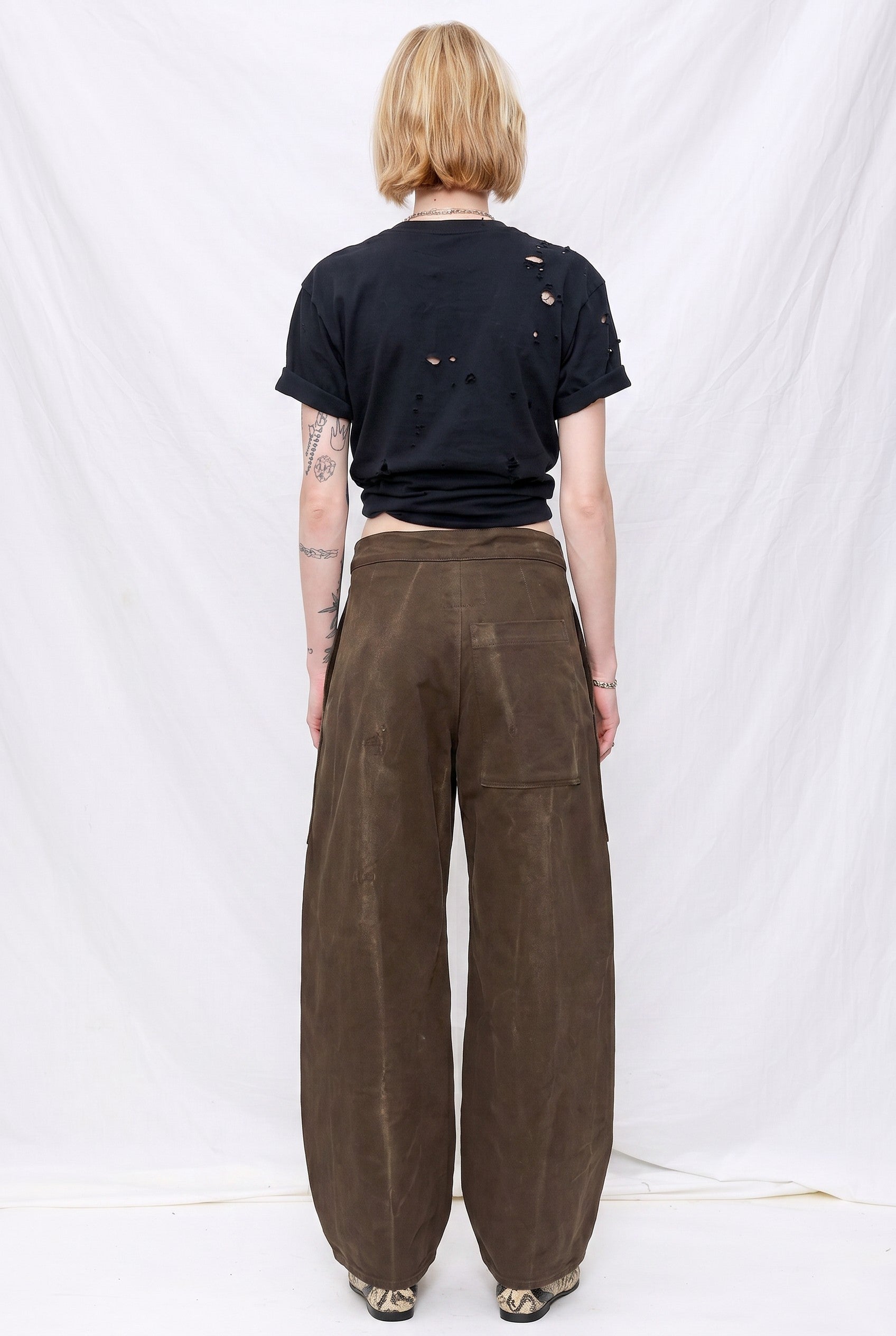 Brown Denim Simple Pant