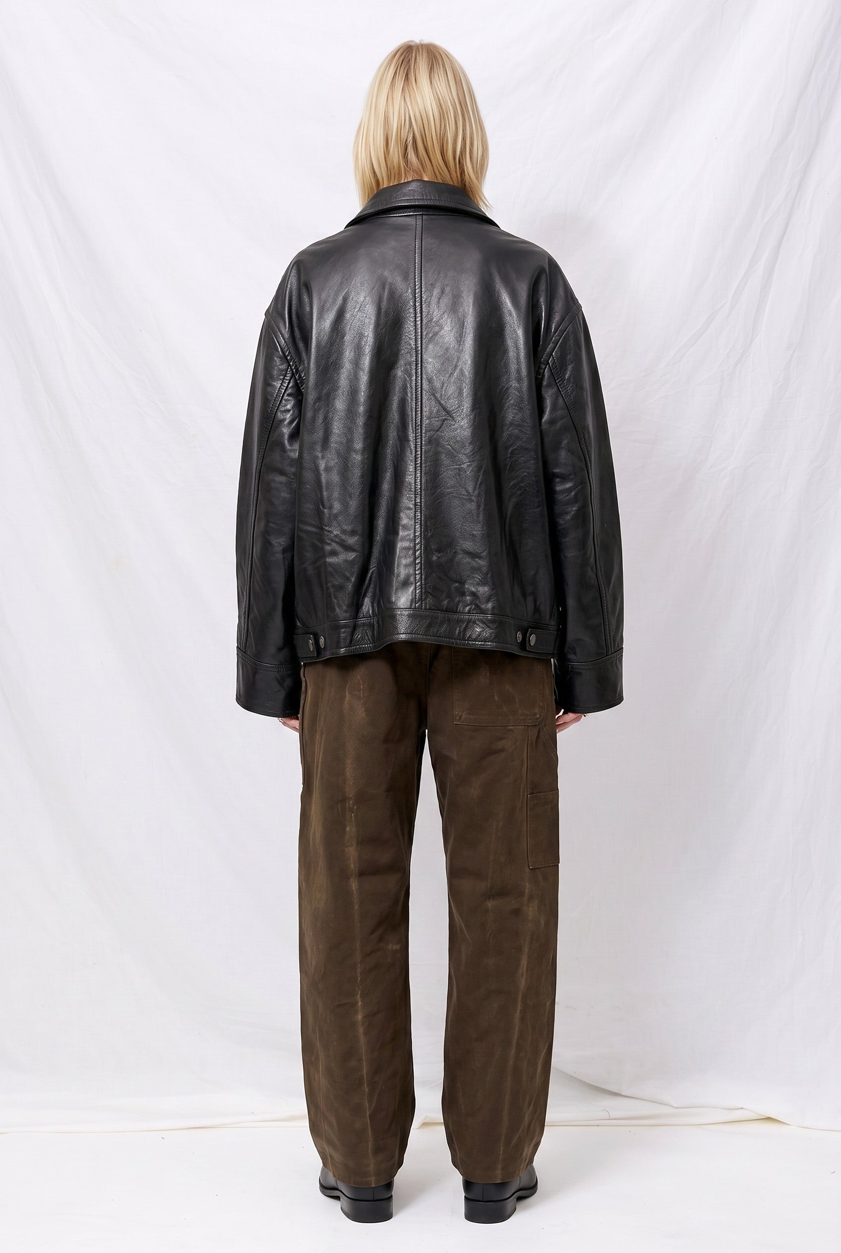 Black Leather Box Jacket