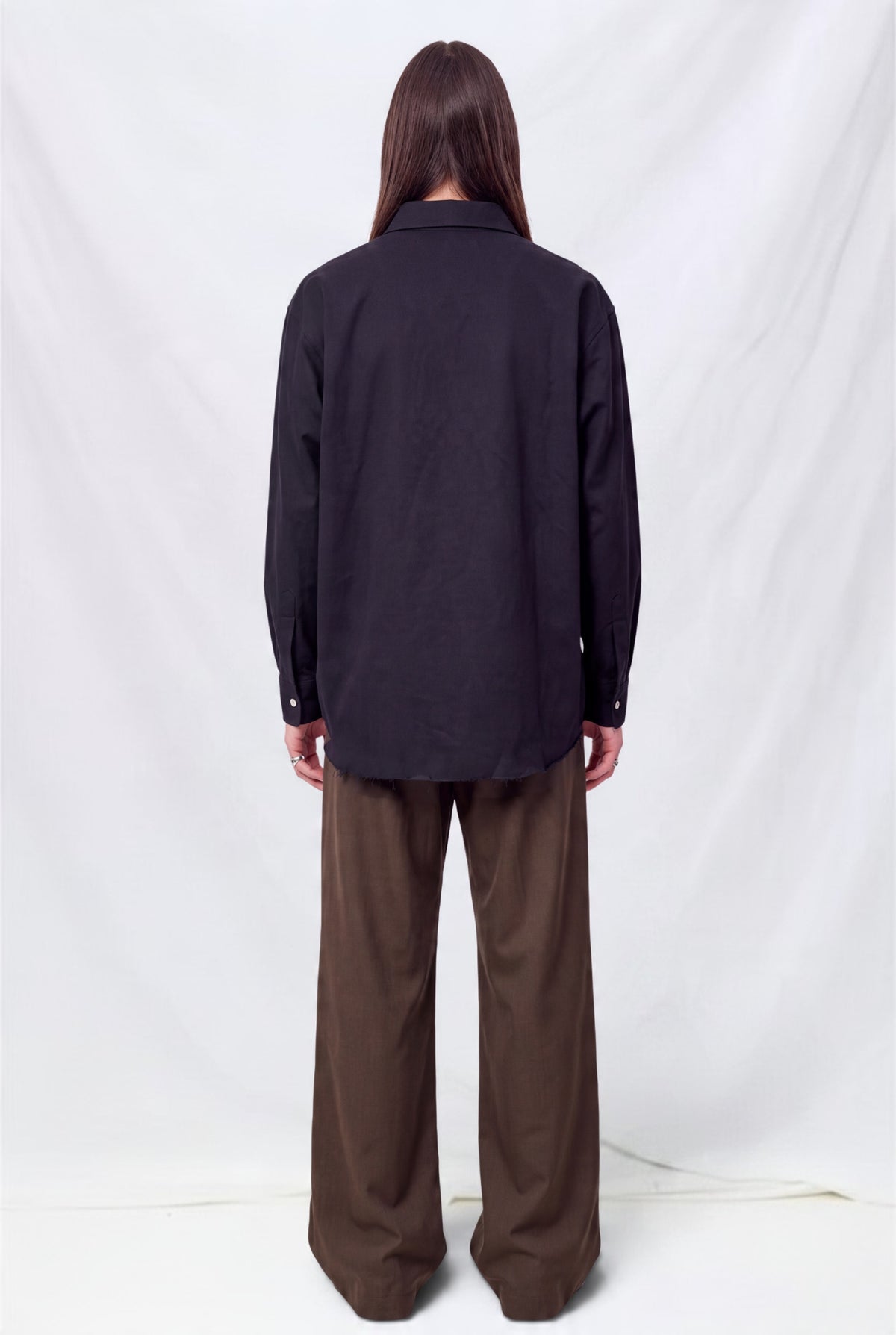 Overdye Black Loose Snap Shirt