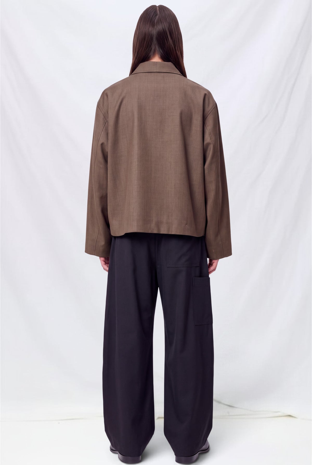 Brown Melange Pocket Zip Jacket