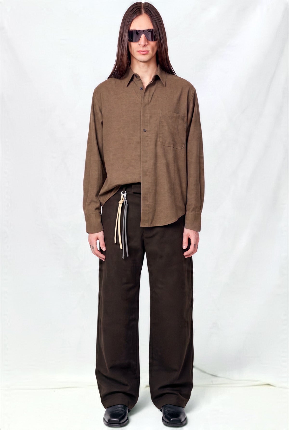 Heather Brown Rayon Easy Shirt
