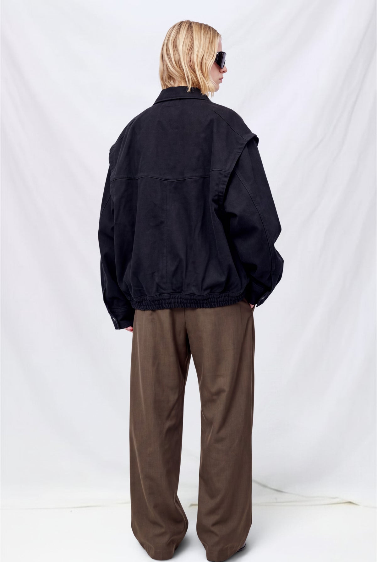 Overdyed Black Denim Military Jacket