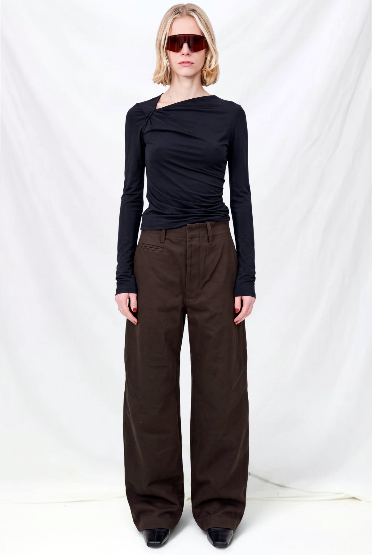 Dark Brown Twill Full Pant