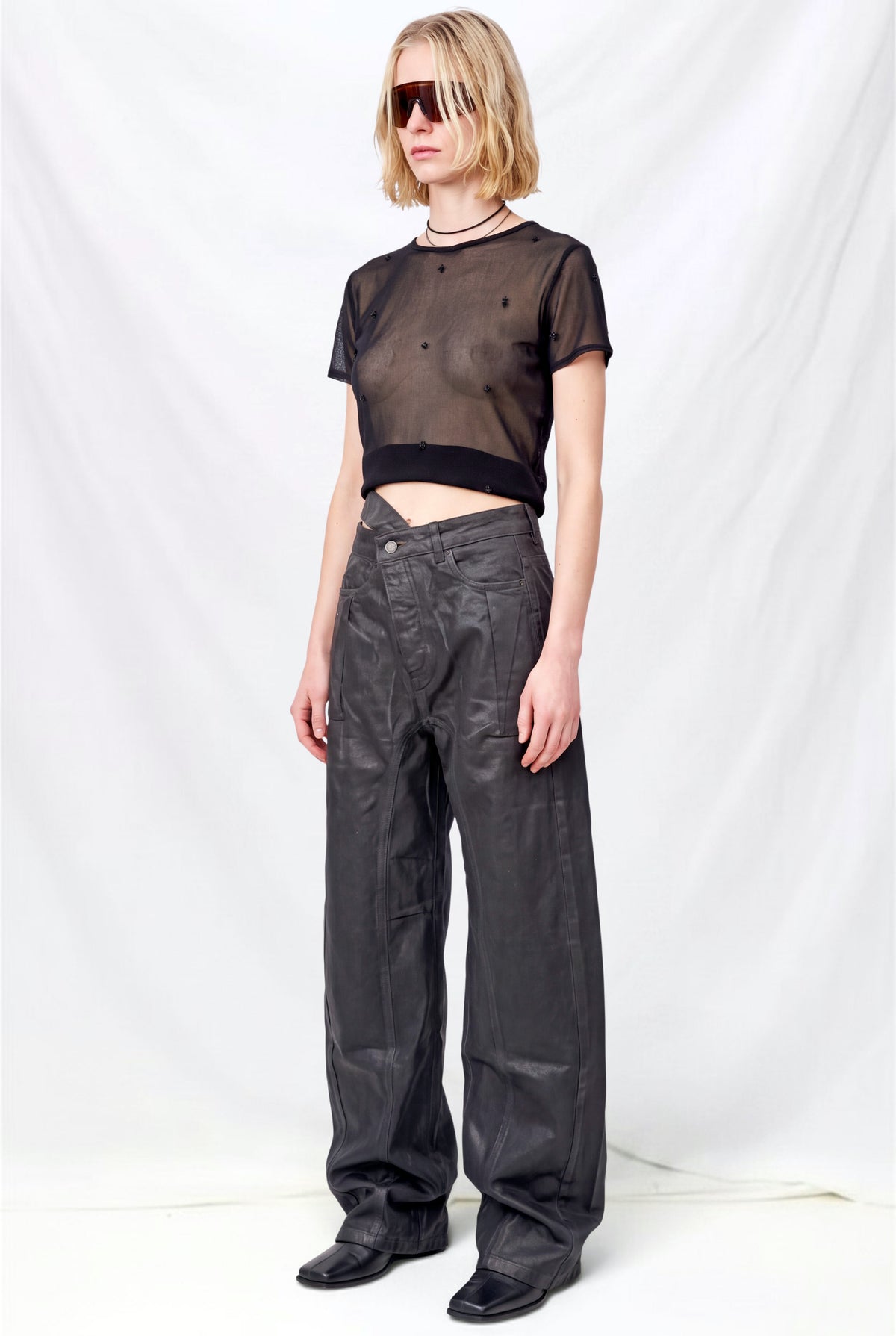 Brown Overdye Glazed Baggy Jean