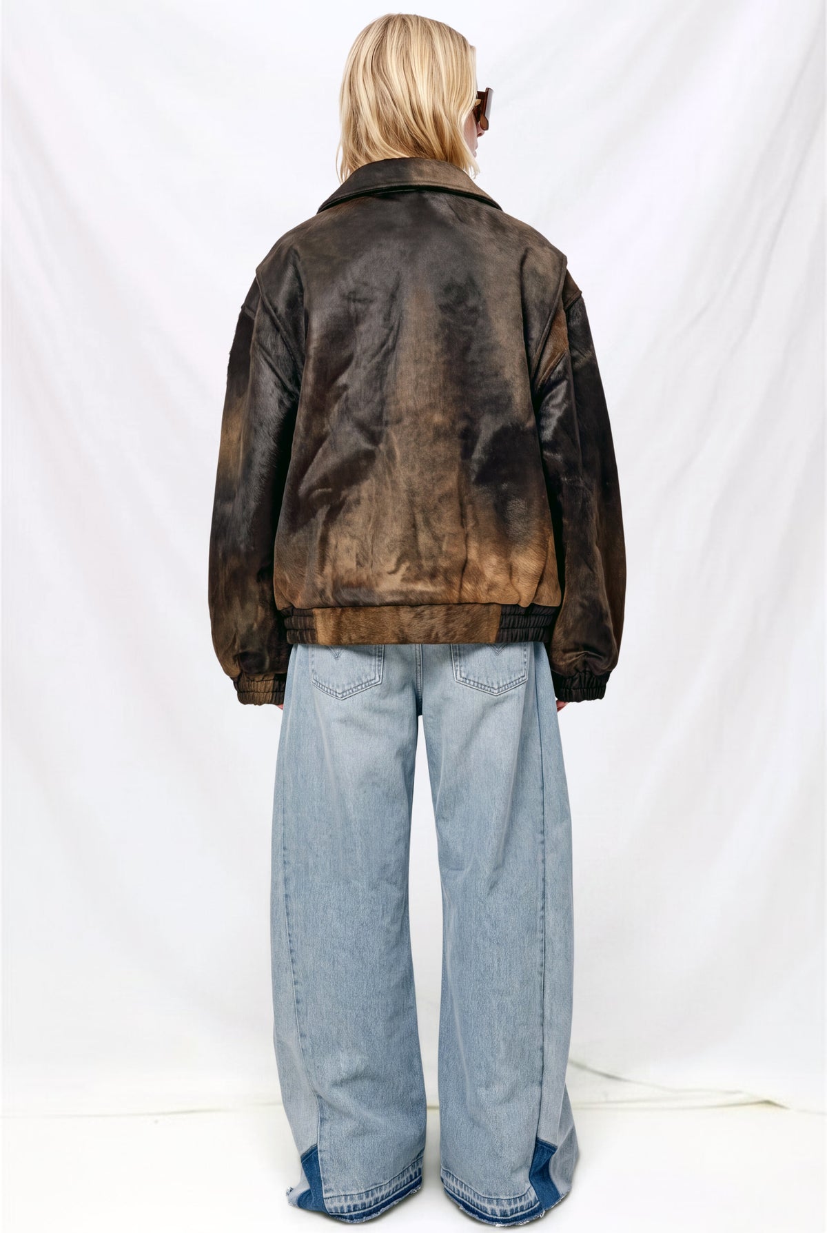 Brown Cowhide Bomber Jacket