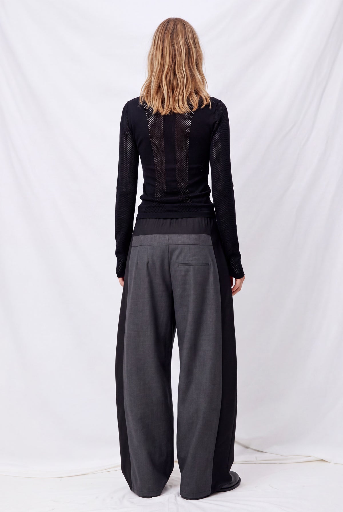 Black Simone Mesh Crew