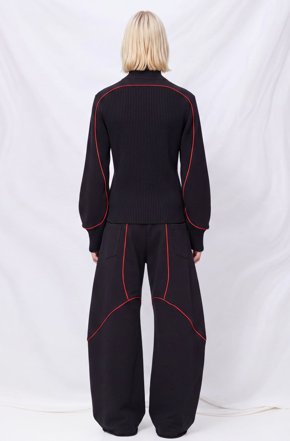 Black/Red Engineered Sweatshirt