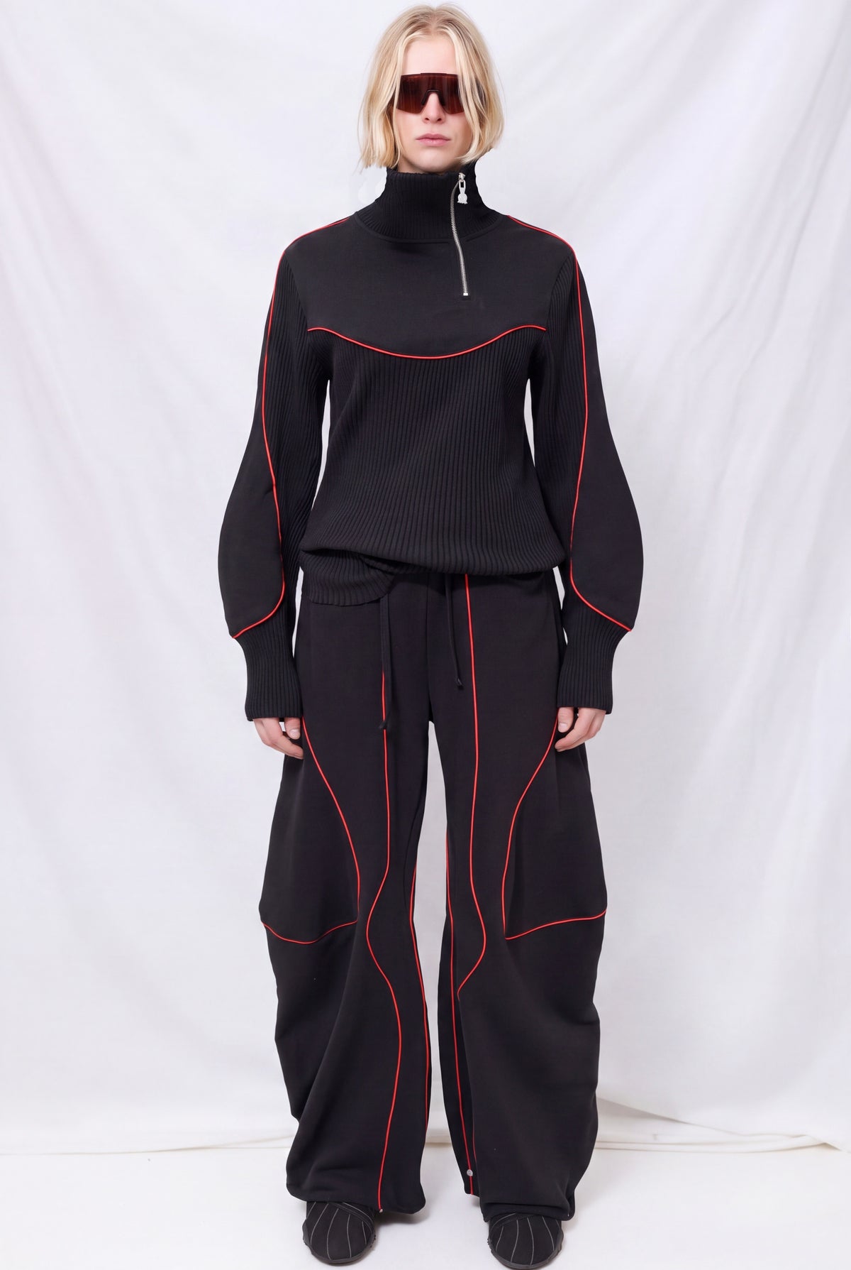 Black/Red Engineered Sweatshirt