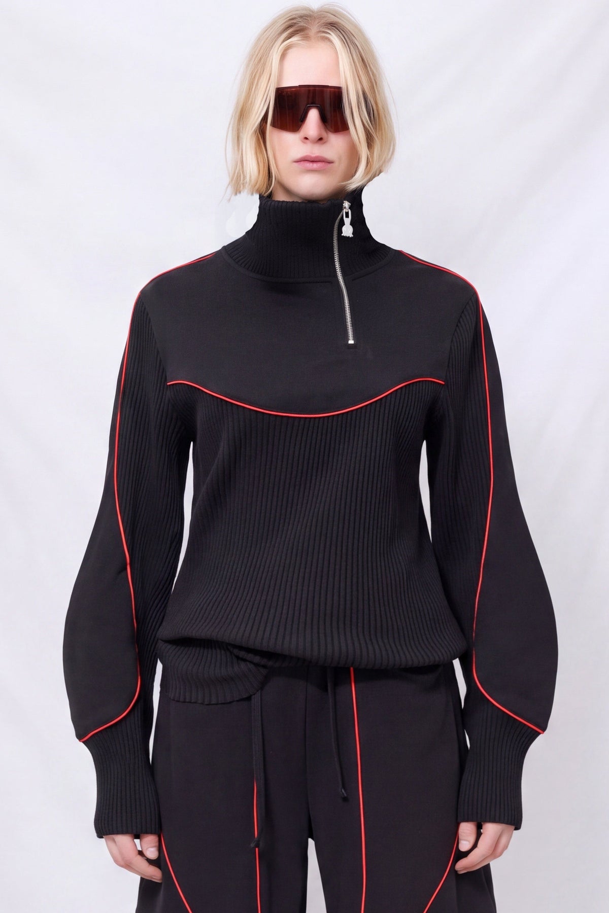Black/Red Engineered Sweatshirt