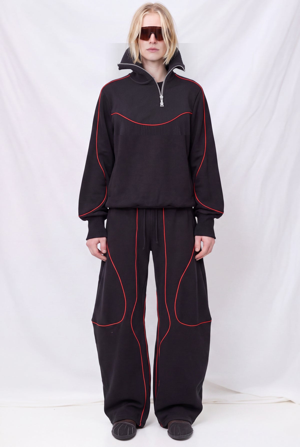 Black/Red Engineered Sweatshirt