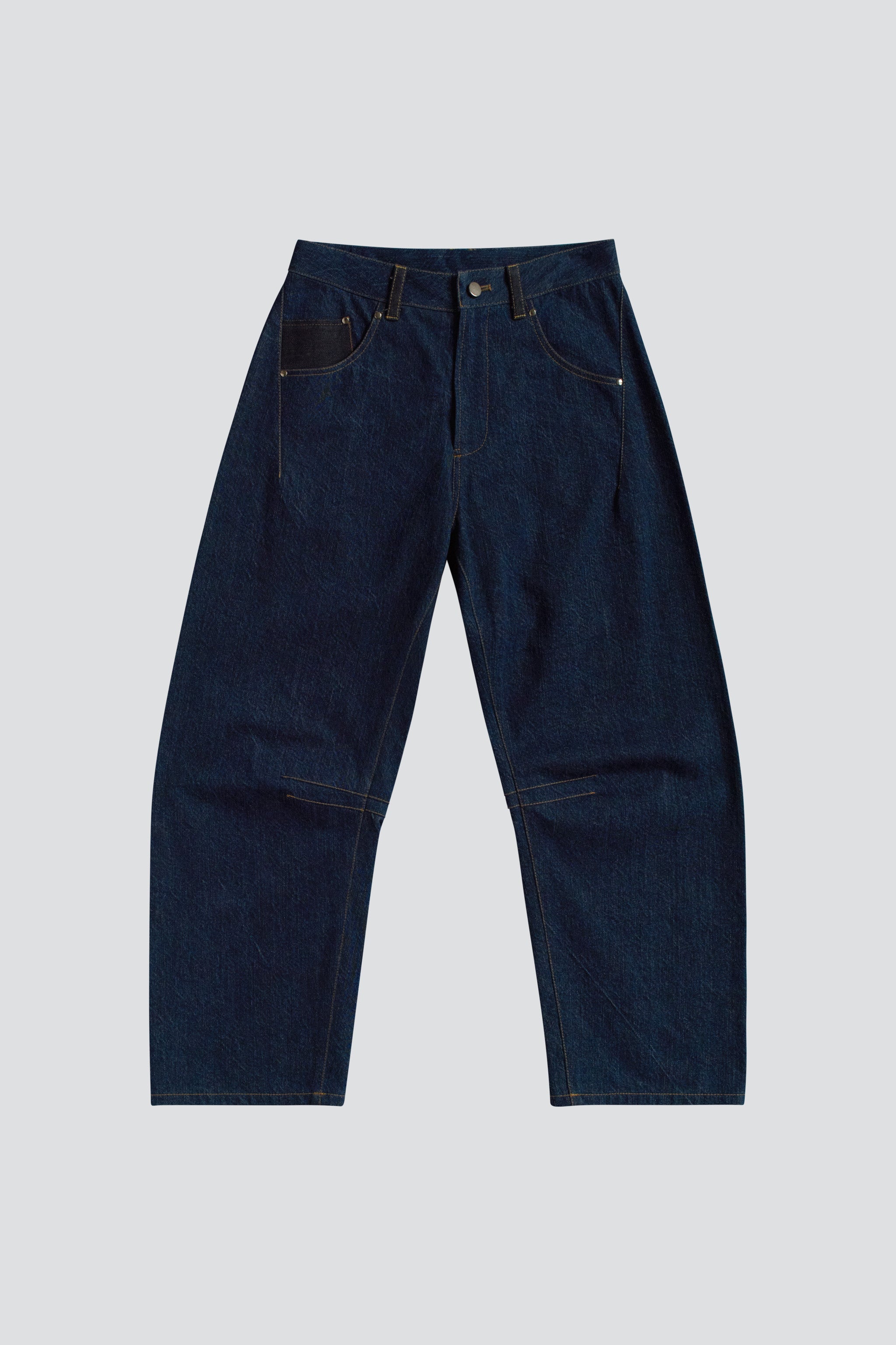 Indigo Curved Leg Relaxed Jean