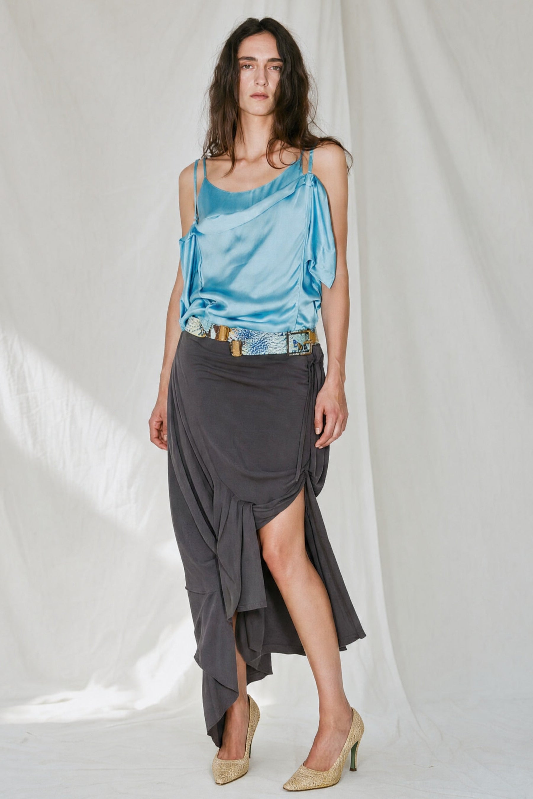 Dark Grey Joddy Sheet Skirt