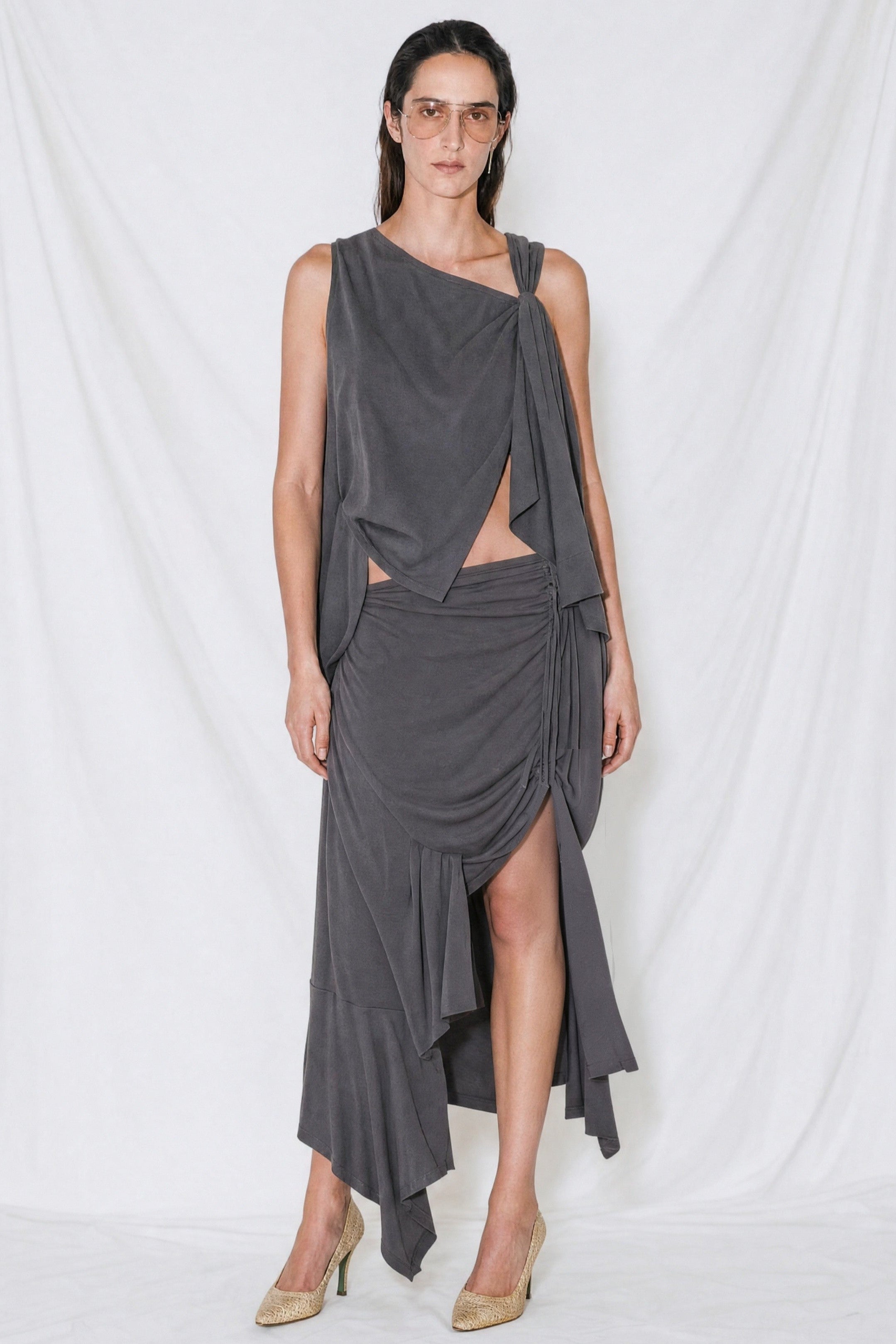 Dark Grey Joddy Sheet Skirt