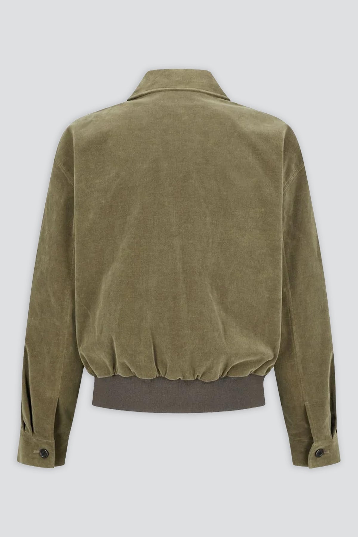 Khaki Velvet Zip Up Jumper