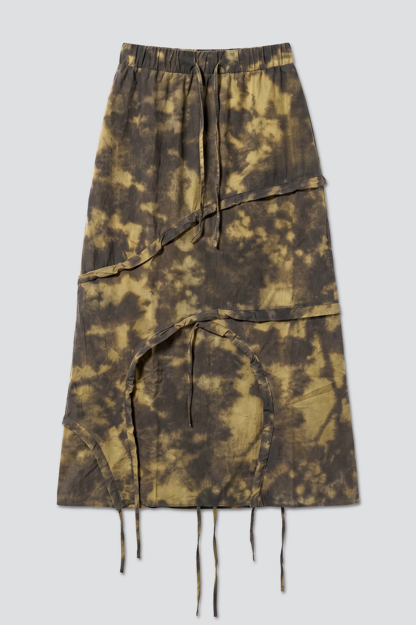 Khaki/Brown Vortex Ruched Skirt