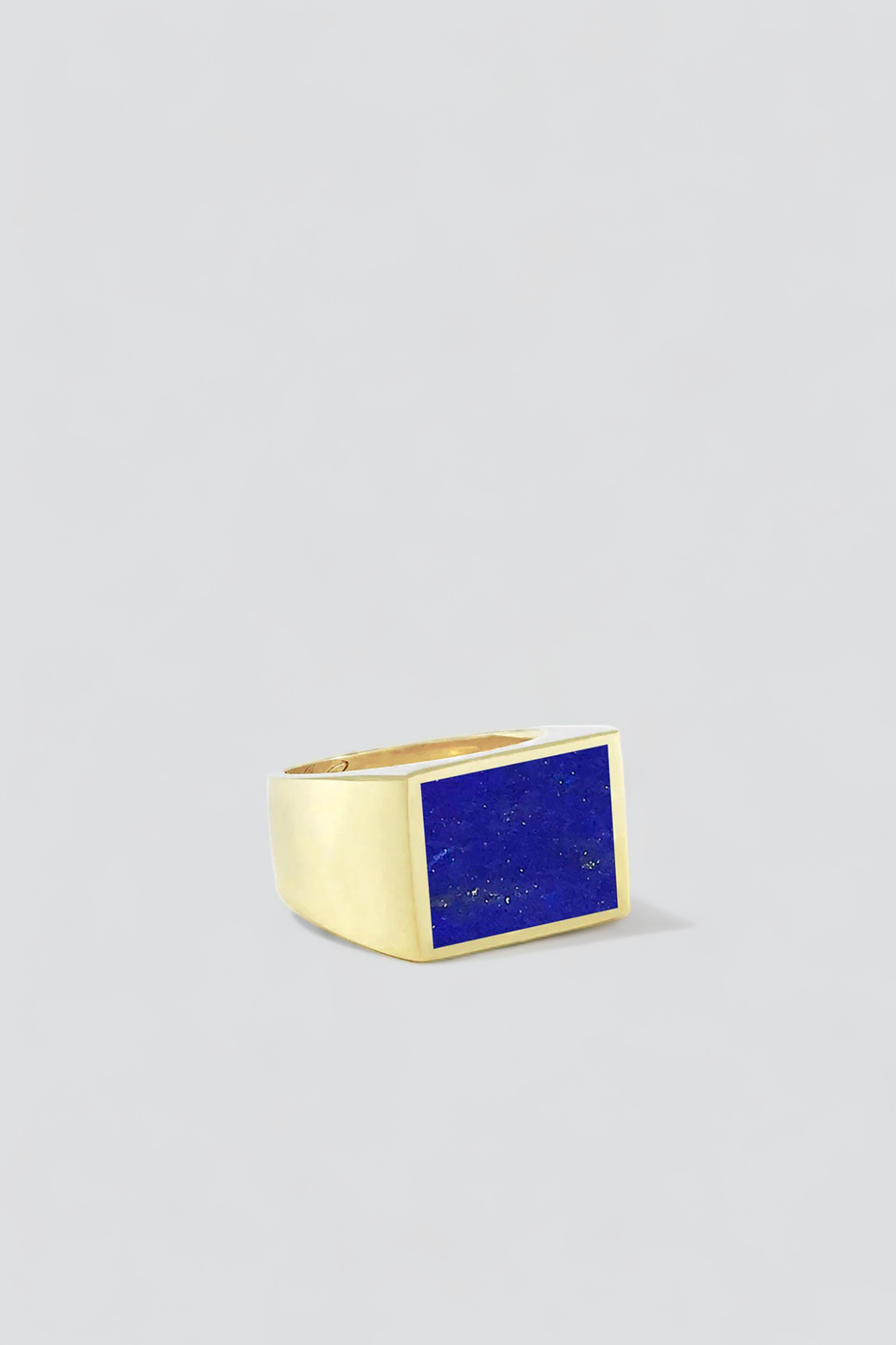 Brass Lapis Lazuli Signet Ring - Square