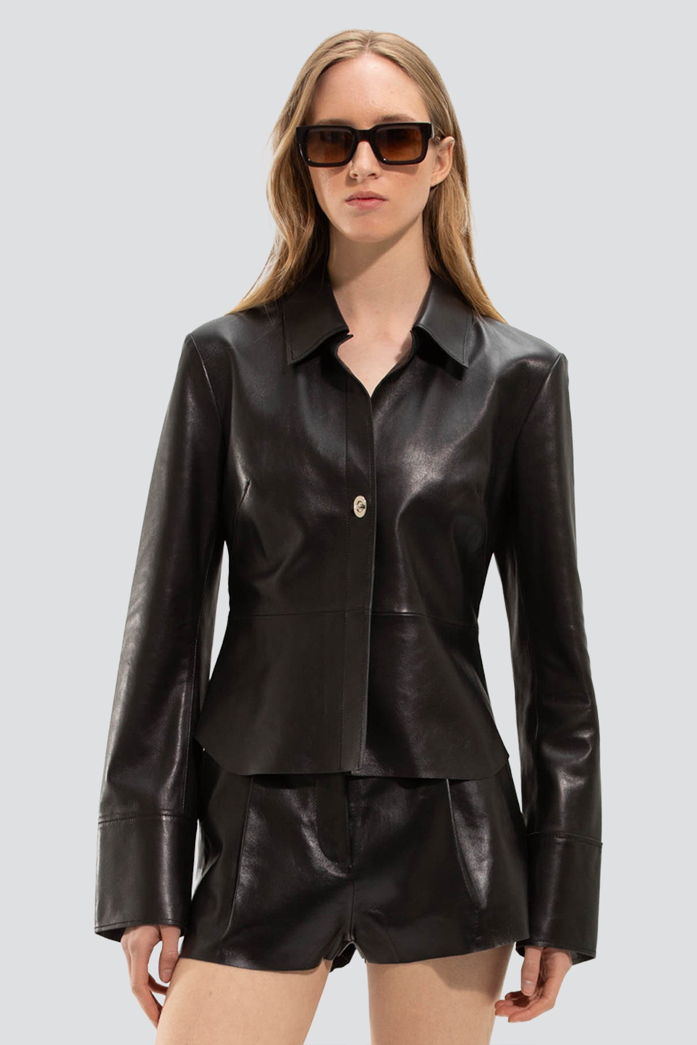Black Lauryn Leather Shirt