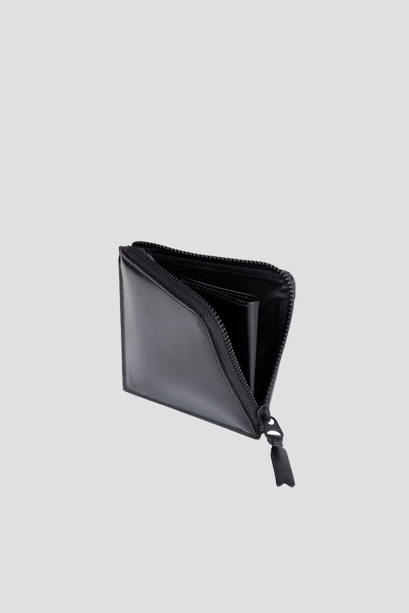 Leather Half Zip Wallet - Very Black - SA3100VB