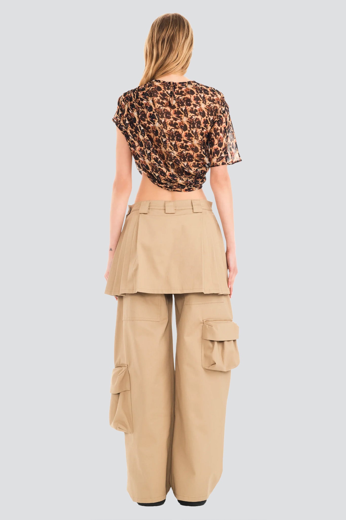 Leopard Peony Eva Draped Top