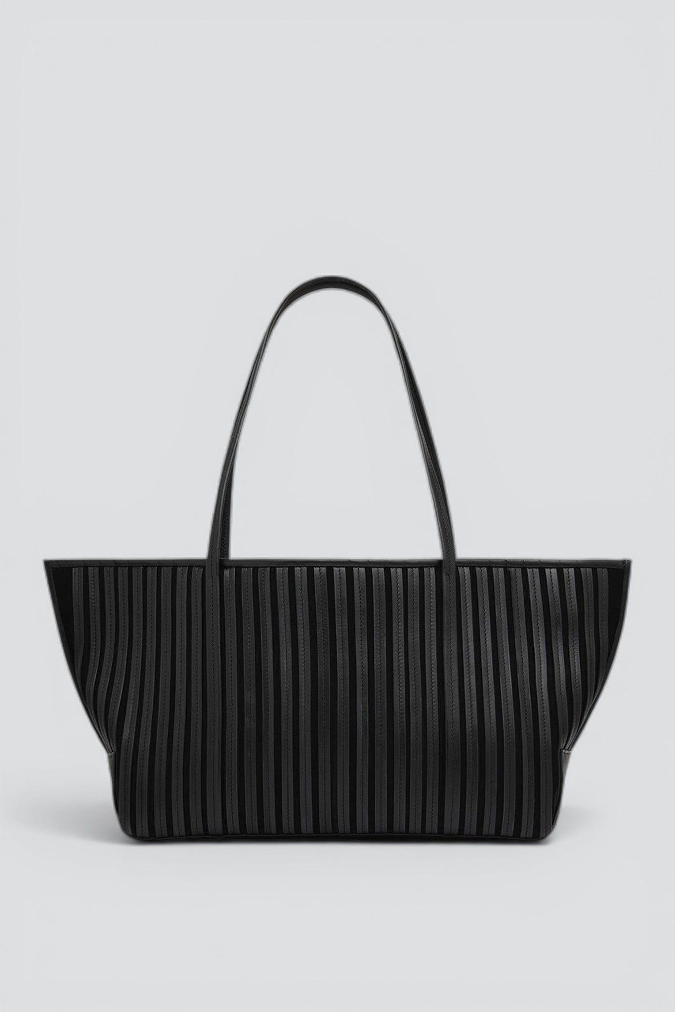 Black Linea Stitch Bateau Tote