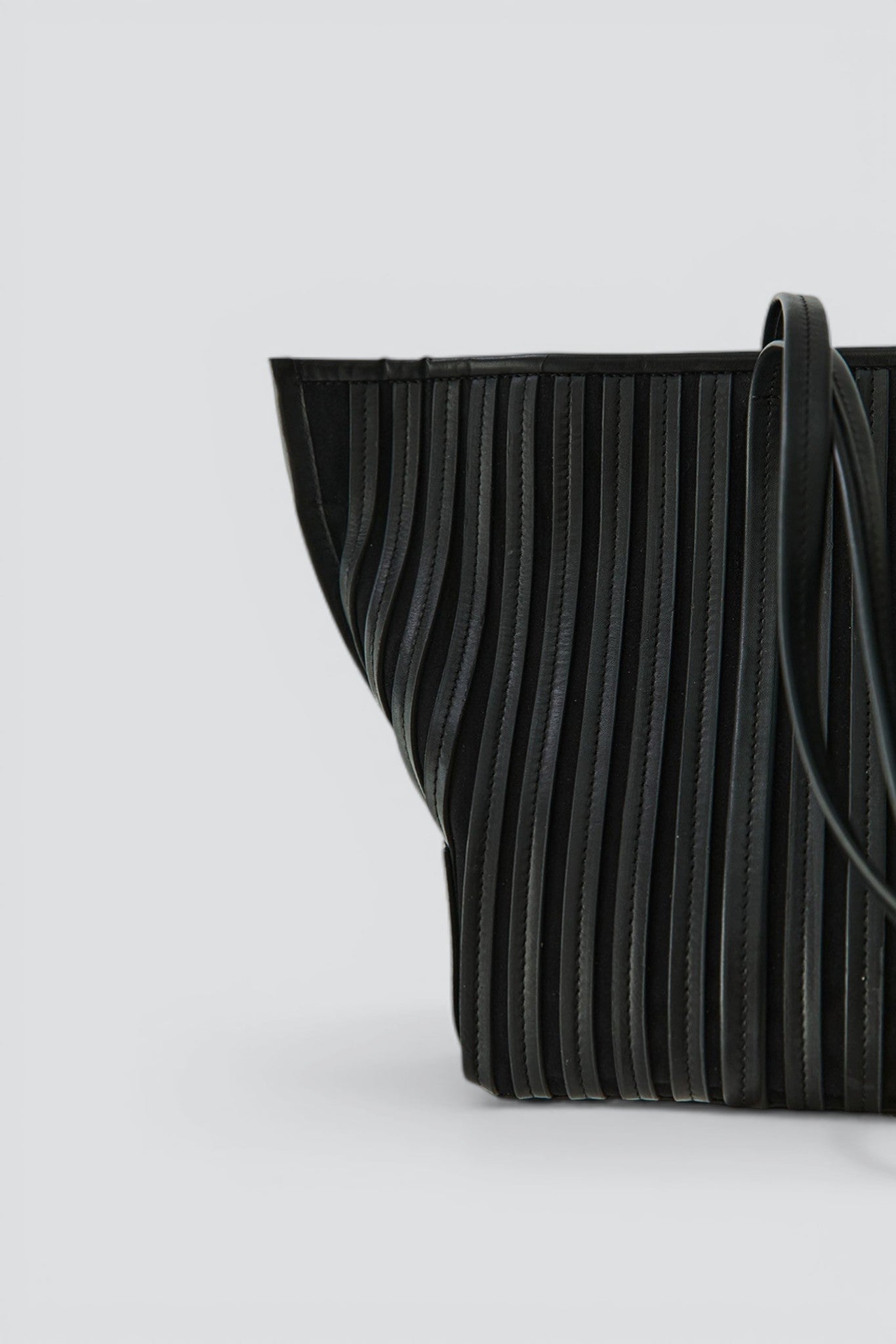 Black Linea Stitch Bateau Tote