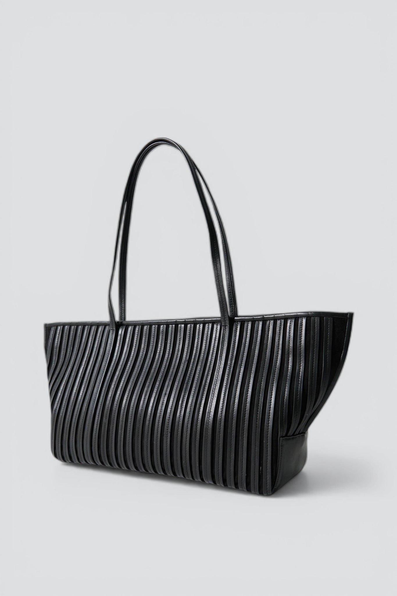 Black Linea Stitch Bateau Tote