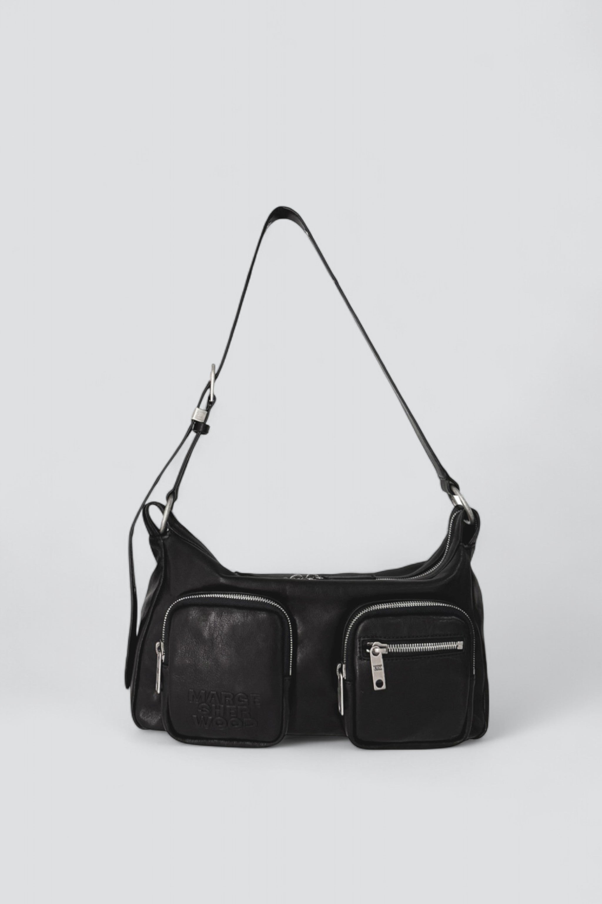 Black Washed Nappa Outpocket Hobo