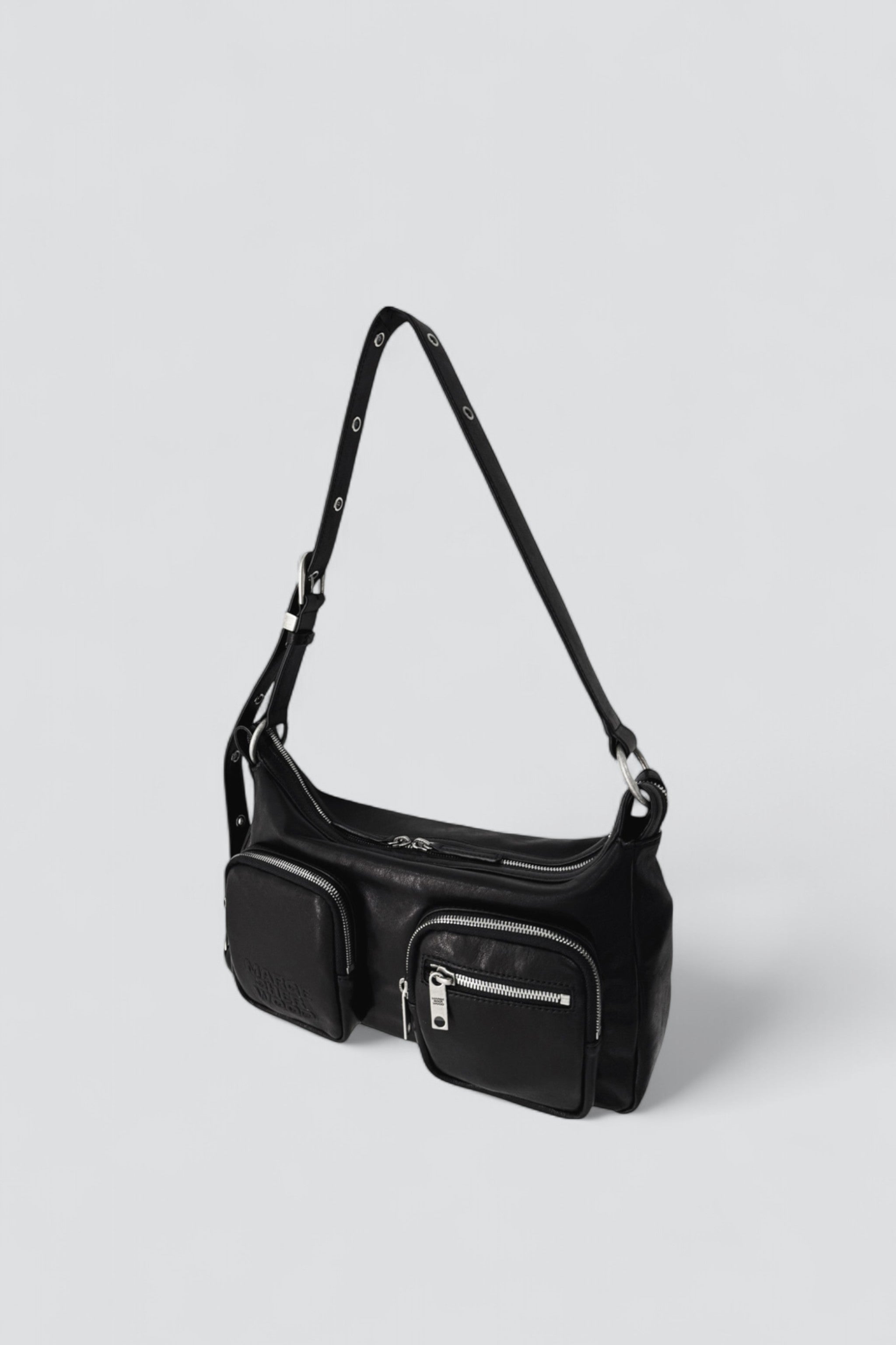 Black Washed Nappa Outpocket Hobo