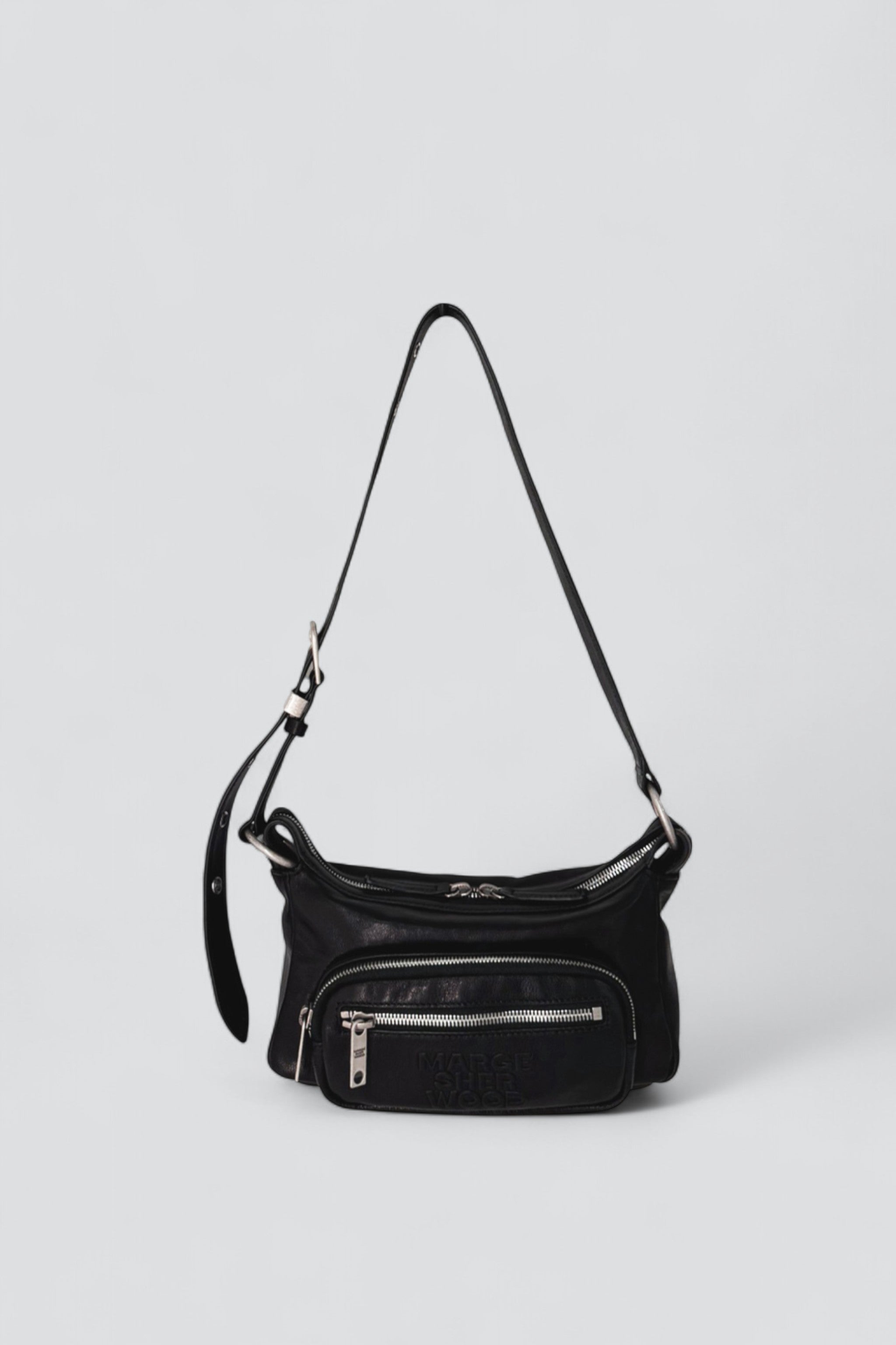 Black Washed Nappa Outpocket Hobo Mini