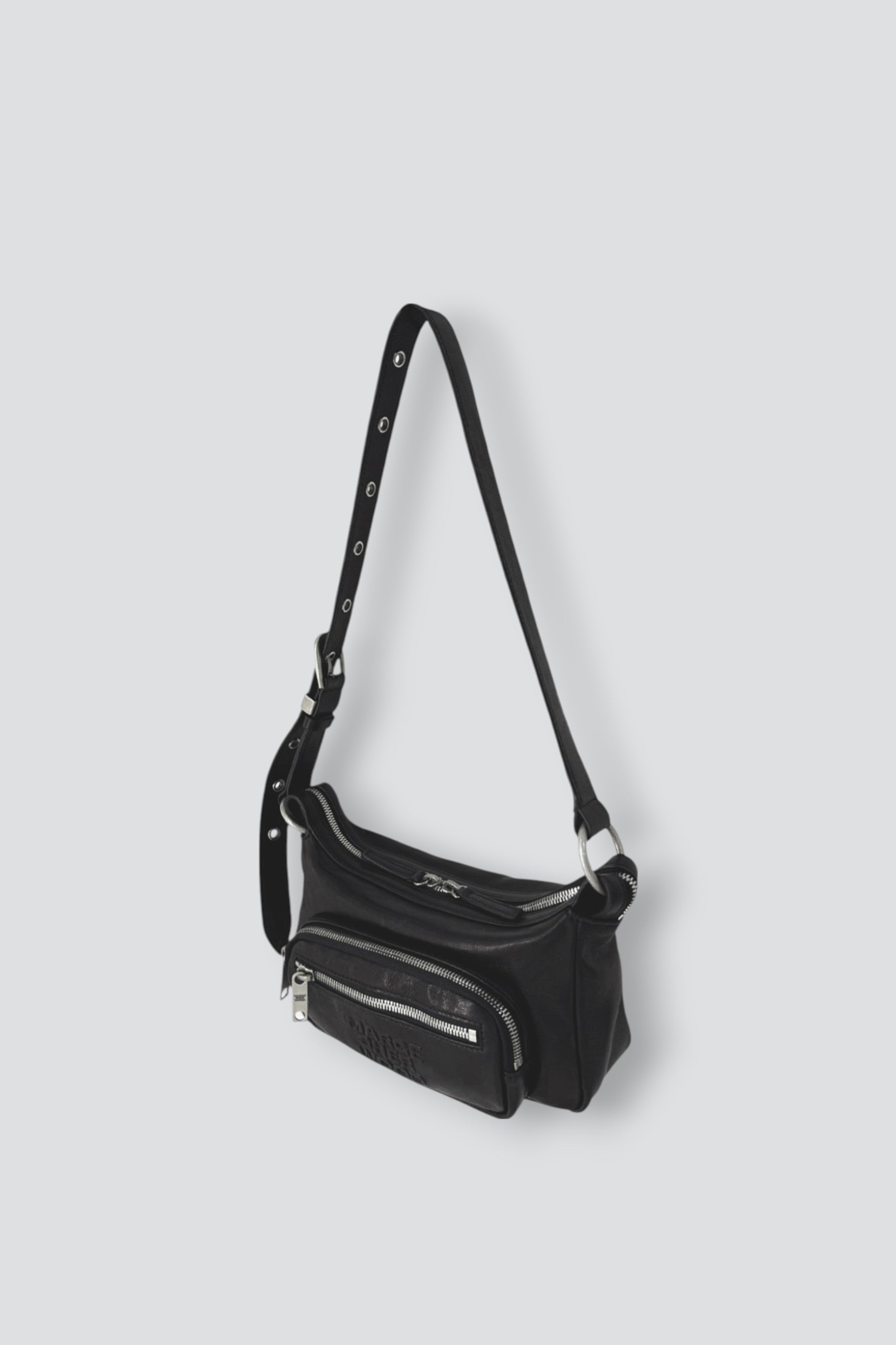 Black Washed Nappa Outpocket Hobo Mini